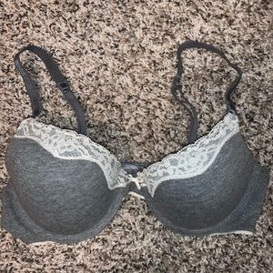 Gray Laced Aerie Bra